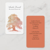 Herfst Oak Tree Illustration Visitekaartje (Voorkant / Achterkant)