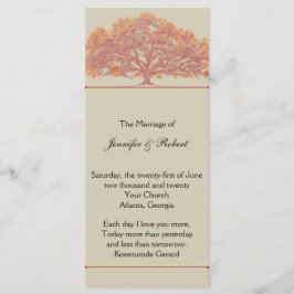 Herfst Oak Tree Wedding Program Programmakaart