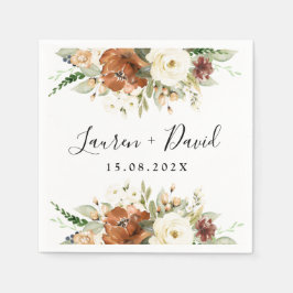 Herfst Ochre floral Wedding Napkins Servet