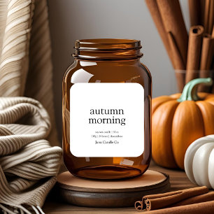Herfst Ochtend Kaars Label   Minimalistische Herfs