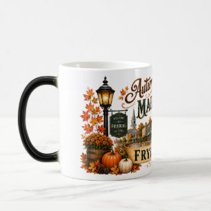 Herfst ochtend op Fryeburg Main Street Kleur Morph Magische Mok