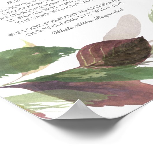 Herfst Oefendiner Tafelbord Botanisch blad Poster (Hoek)