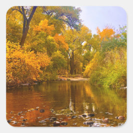 Herfst Oever Vierkante Sticker