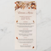 Herfst of herfstverbrande Sinaasappels bloemen en Menu (Voorkant)