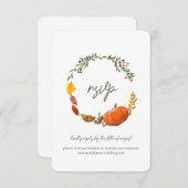 Herfst of Thanksgiving RSVP Wedding Kaart (Voorkant / Achterkant)