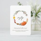 Herfst of Thanksgiving RSVP Wedding Kaart (Staand voorkant)