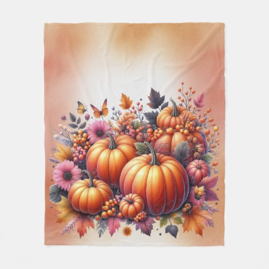 Herfst of Thanksgiving thema Fleece Deken (Voorkant)