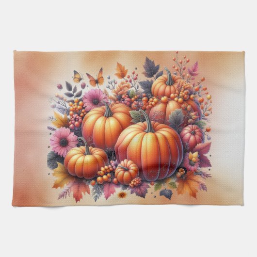 Herfst of Thanksgiving thema Theedoek (Horizontaal)