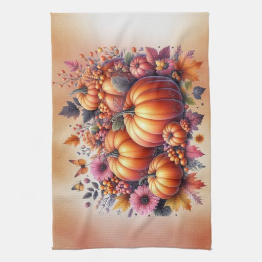 Herfst of Thanksgiving thema Theedoek (Verticaal)