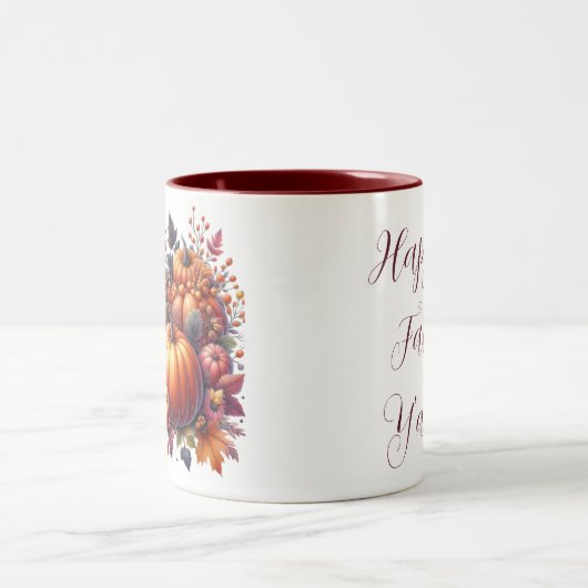 Herfst of Thanksgiving thema Tweekleurige Koffiemok (Center)