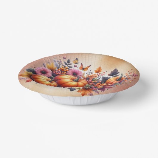 Herfst of Thanksgiving Wegwerp Dessert Bowls Papieren Kommen (Gebogen)