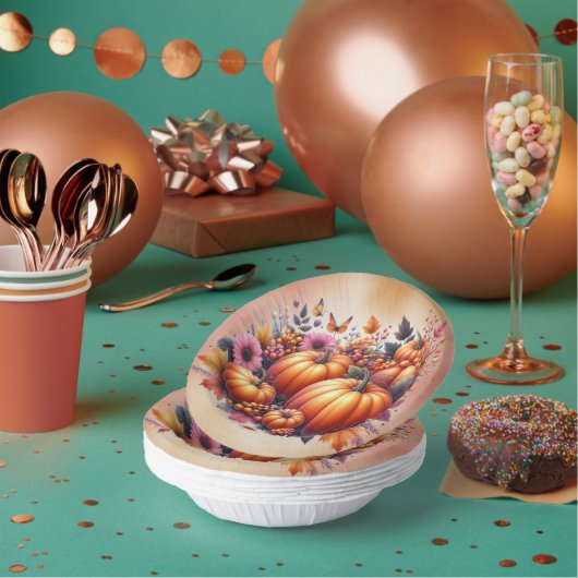 Herfst of Thanksgiving Wegwerp Dessert Bowls Papieren Kommen (Multi)