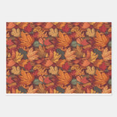 Herfst oktober bladeren en bloemen inpakpapier vel (Voorkant 3)