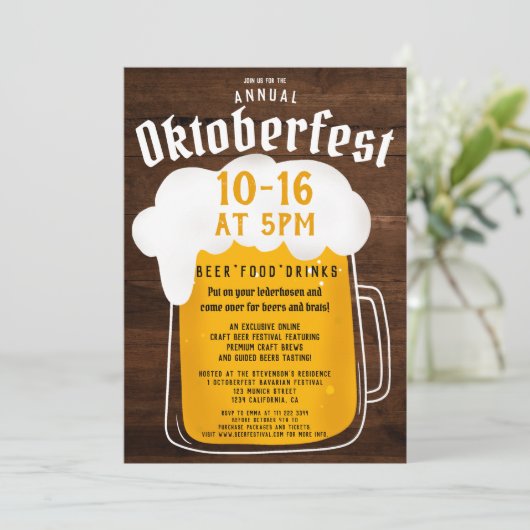 Herfst Oktoberfest feest Beiers Kaart (Staand voorkant)