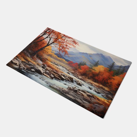 Herfst olieverfschilderij deurmat (Schuin)