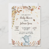 Herfst Olifant Baby Shower Kaart (Voorkant)