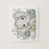 Herfst olifant en pompoenen puzzel legpuzzel (Verticaal)