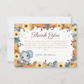 Herfst Olifant Pompoen Baby shower Dank u Bedankkaart (Voorkant)