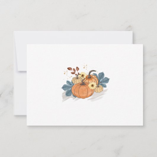 Herfst Olifant Pompoen Baby shower Dank u Bedankkaart (Achterkant)