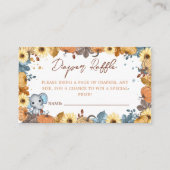 Herfst Olifant Pompoen Baby shower Luier Raffle Informatiekaartje (Voorkant)