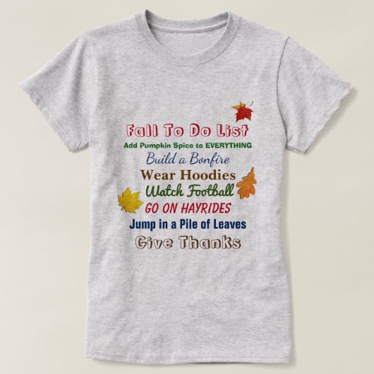 Herfst om de T-shirt van de vrouw te schrijven (Design voorkant)