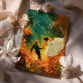 Herfst omhelzen bruiloft kaart