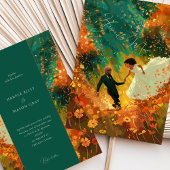 Herfst omhelzen bruiloft kaart