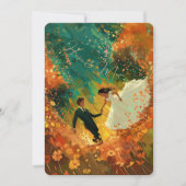 Herfst omhelzen bruiloft kaart (Voorkant)