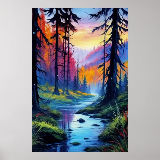 Herfst omhelzen, levendige kleuren poster (Voorkant)