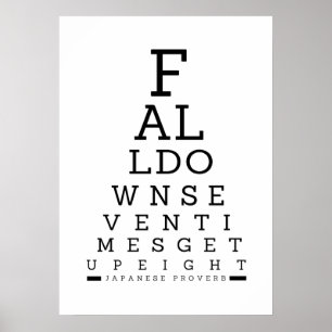 Herfst omlaag met zeven keer Poster Afdrukmuur-dec