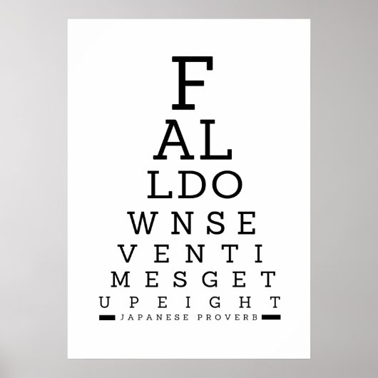 Herfst omlaag met zeven keer Poster Afdrukmuur-dec (Voorkant)