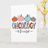 Herfst oncologieverpleegster herfstpompoen thanksg kaart (Gele Bloem)