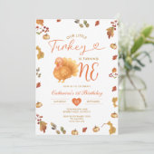 Herfst Ons kleine Turkije wordt een 1e verjaardag Kaart (Staand voorkant)