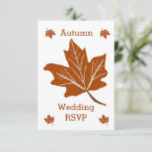 Herfst ontwerp bruiloft RSVP kaartje (Staand voorkant)