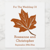 Herfst ontwerp bruiloft wijn etiket (Enkel label)