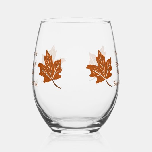 Herfst ontwerp bruiloft wijnglas zonder voet (Links)