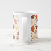 Herfst ontwerp herfst natuurlijke bladeren grote koffiekop (Achterkant)