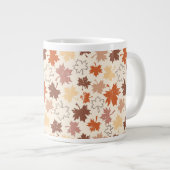 Herfst ontwerp herfst natuurlijke bladeren grote koffiekop (Voorkant rechts)