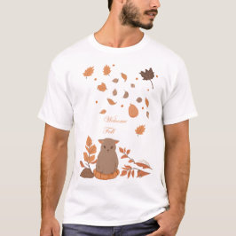 Herfst ontwerp met Cat T-shirt