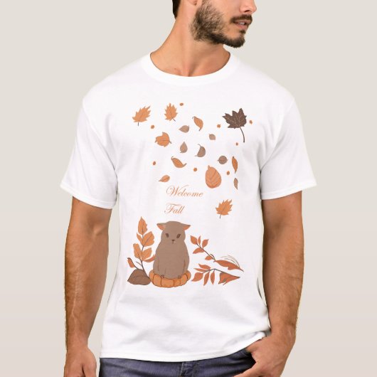 Herfst ontwerp met Cat T-shirt (Voorkant)