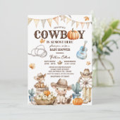 Herfst onze kleine Cowboy Wild West Baby shower Kaart (Staand voorkant)