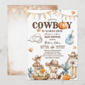 Herfst onze kleine Cowboy Wild West Baby shower Kaart (Voorkant / Achterkant)