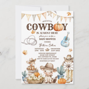 Herfst onze kleine Cowboy Wild West Baby shower Kaart