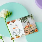 Herfst onze kleine pompoen draaien een eerste verj kaart