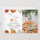 Herfst onze kleine pompoen draaien een eerste verj kaart (Voorkant)