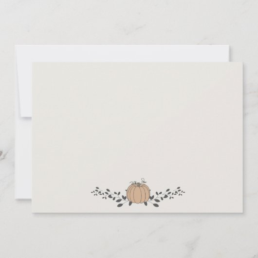 Herfst Onze kleine pompoengeboorte Baby Aankondigi (Achterkant)