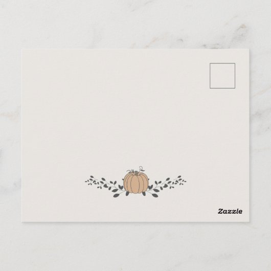 Herfst Onze kleine pompoengeboorte Baby Aankondigi Briefkaart (Achterkant)