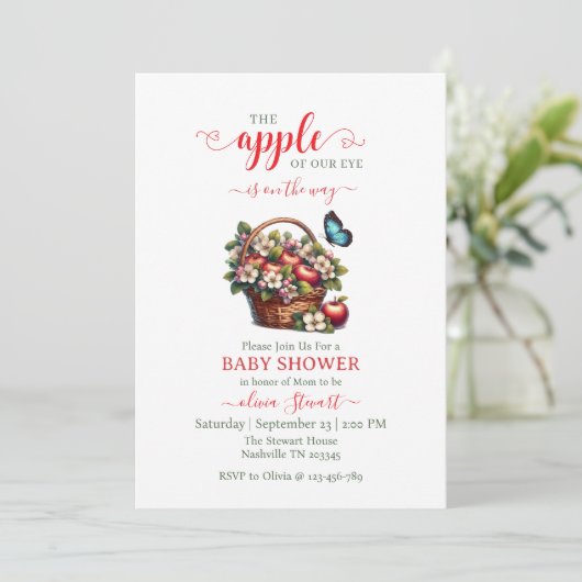 Herfst Oogst Appel van mijn baby shower Kaart (Staand voorkant)