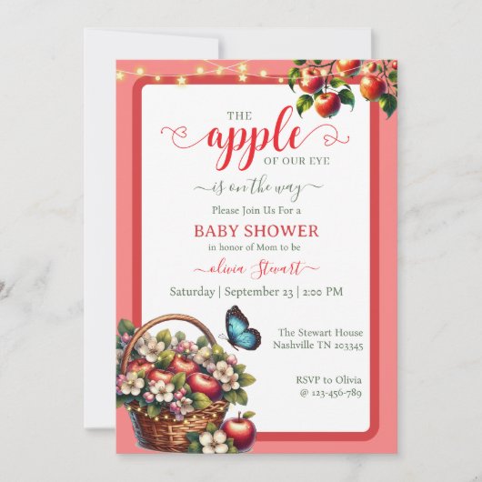 Herfst oogst Appel van mijn oog baby shower Kaart (Voorkant)