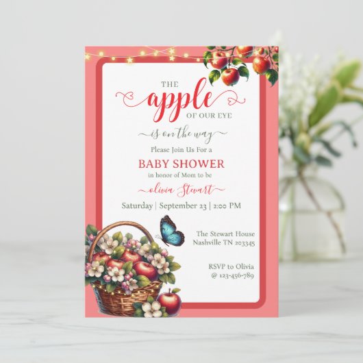 Herfst oogst Appel van mijn oog baby shower Kaart (Staand voorkant)